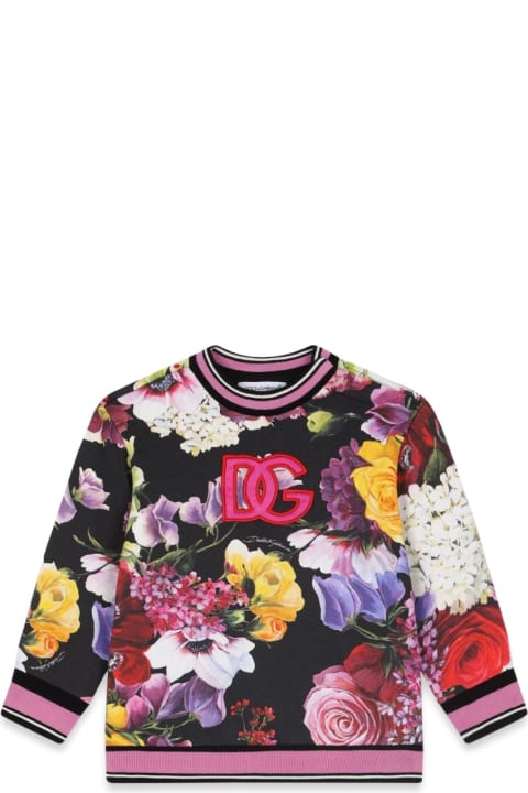 Dolce & Gabbana Sweaters & Sweatshirts for Baby Girls Dolce & Gabbana Sweatshirt Hydrangeas