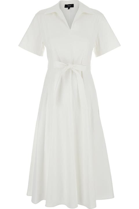 Theory Dresses for Women Theory Ss Slit Vol Dr.white