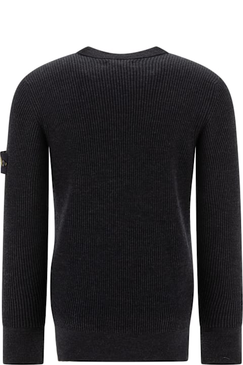 Sweaters for Men Stone Island Logo Patch Crewneck Jumper