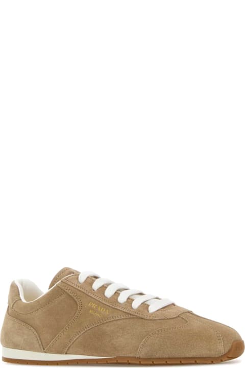 Prada Beige Suede Sneakers