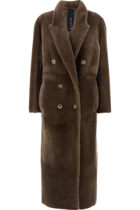 Blancha for Men Blancha Brown Coat With Classic Lapels And Reversible Design In Fur Woman