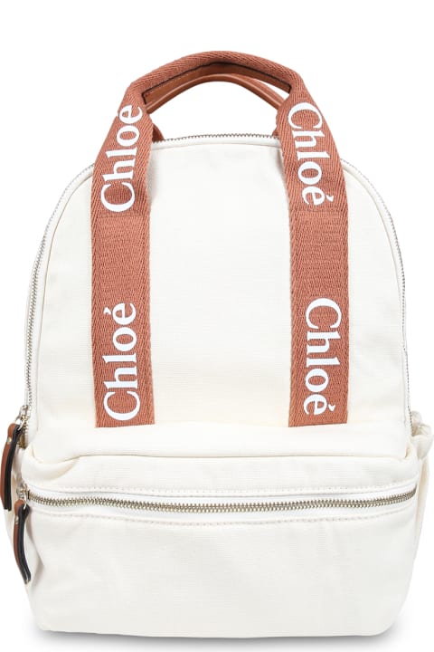 Chloé for Kids Chloé Ivory Changing Bag For Baby Girl With Logo