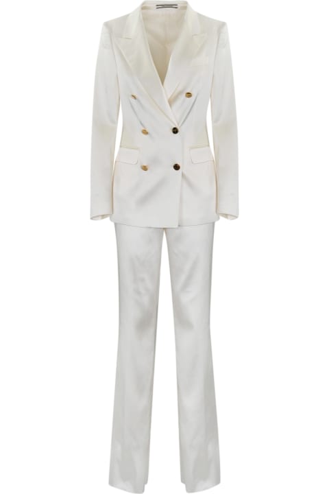 Tagliatore Coats & Jackets for Women Tagliatore White Satin T-paris Set
