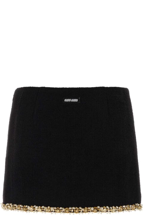 Clothing Sale for Women Miu Miu Black Tweed Mini Skirt