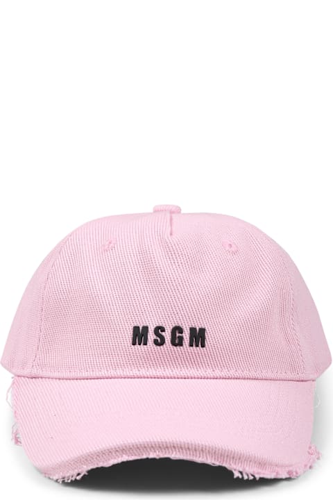 Accessories & Gifts for Girls MSGM Pink Hat For Girl With Logo