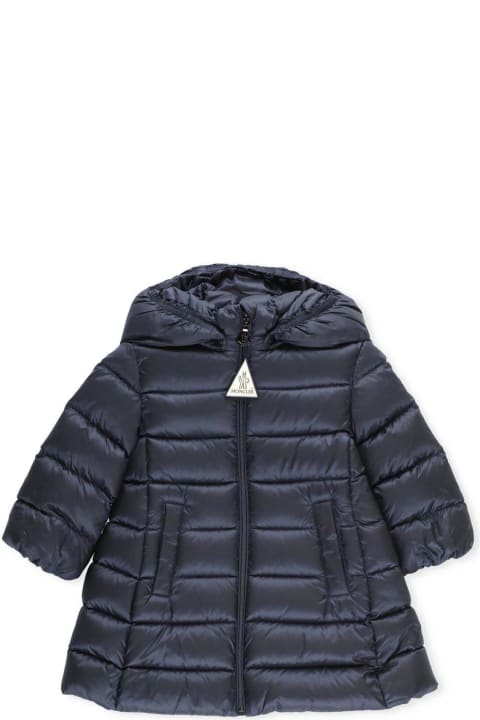Topwear for Baby Girls Moncler Hooded Quilted Puffer Coat