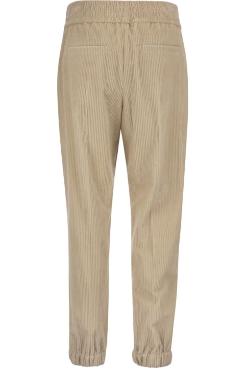 Baggy Jogger Trousers In Cotton Corduroy