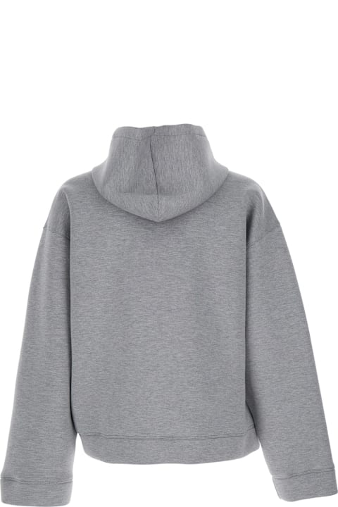 MSGM for Kids MSGM Grey Hoodie With Contrasting Logo Embroidery In Cotton Man