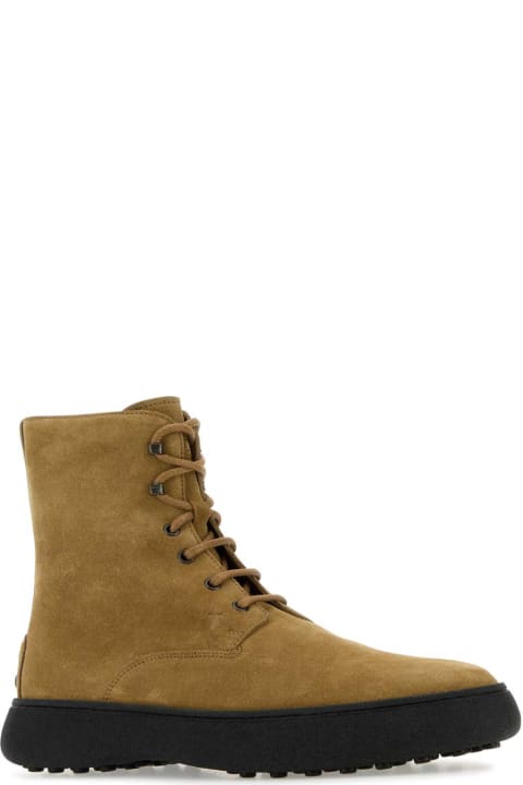 Tod's Boots for Men Tod's Camel Suede Ankle Boots