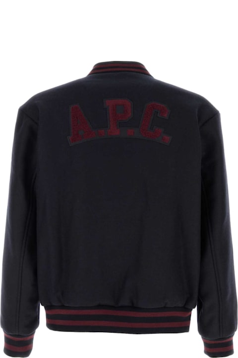 Homeware A.P.C. Midnight Blue Wool Blend Bomber Jacket