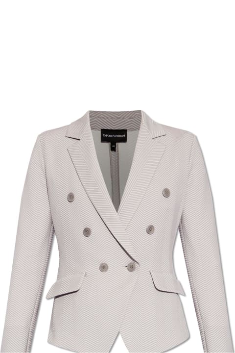 Emporio Armani Coats & Jackets for Women Emporio Armani Emporio Armani Blazer With Herringbone Pattern