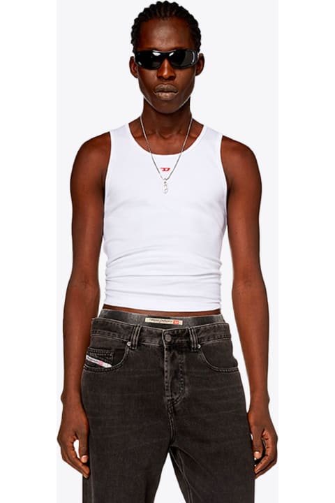 Diesel for Men Diesel T-lifty-d White ribbed cotton tank top - T Lifty d