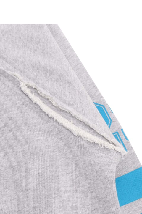Off-White for Kids Off-White Gray And Light Blue Sweatshirt