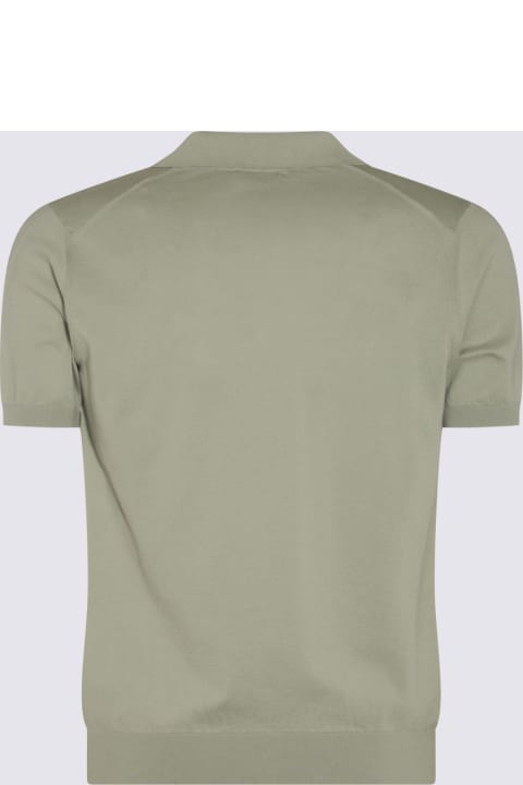 メンズ Piacenza Cashmereのトップス Piacenza Cashmere Sage Cotton Polo Shirt