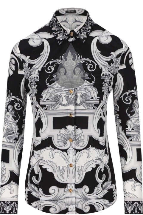 Allover Baroque Pattern Long Sleeved Shirt