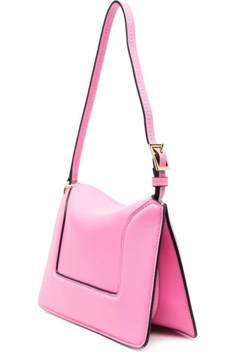 Fashion for Women Wandler 'micro Penelope' Pink Shoulder Bag With Logo Print In Leather Woman Wandler