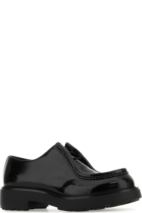 メンズ Pradaのローファー＆デッキシューズ Prada Black Leather Diapason Lace-up Shoes