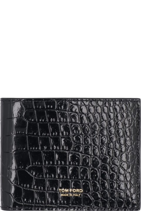 Wallets for Men Tom Ford Croco-print Leather Wallet