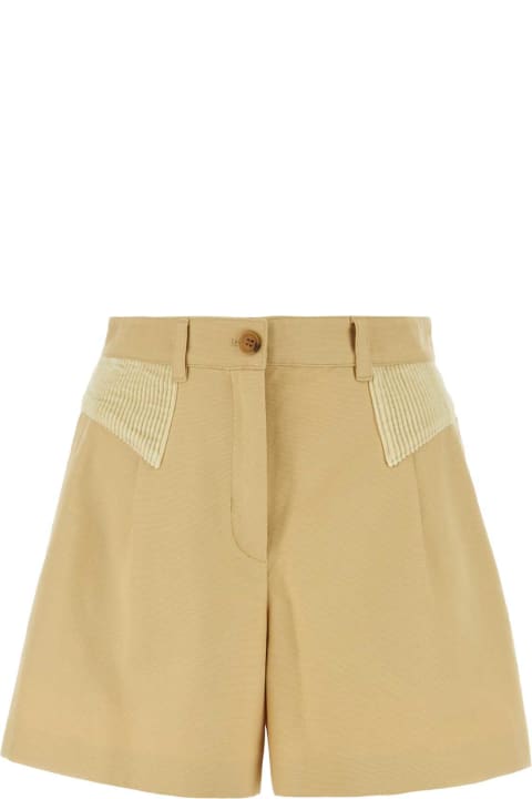 Kenzo Pants & Shorts for Women Kenzo Cream Cotton Bermuda Shorts