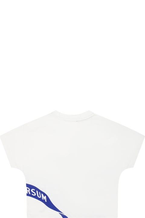 Burberryのベビーガールズ Burberry White T-shirt For Baby Girl With Print