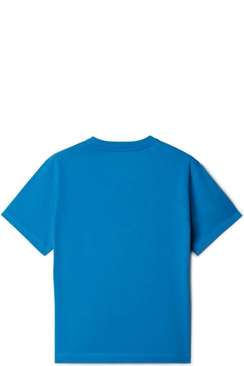 Off-White for Kids Off-White Blue T-shirt With Logo In Cotton Boy
