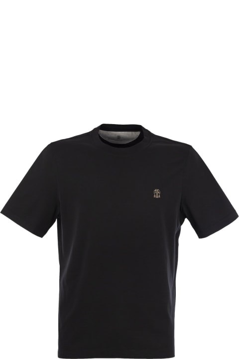 Brunello Cucinelli Topwear for Men Brunello Cucinelli Slim Fit Crew-neck T-shirt In Cotton Jersey With Logo