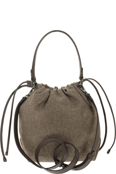Bucket Bag In Wool And Viscose Blend