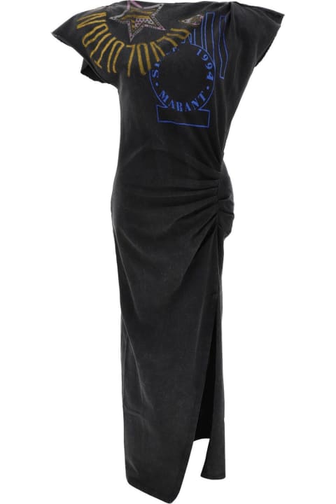 Dresses for Women Marant Étoile Nadela Graphic-printed Cap Sleeved Dress