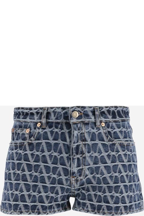 Valentino Pants & Shorts for Women Valentino Iconographe Denim Toile Shorts