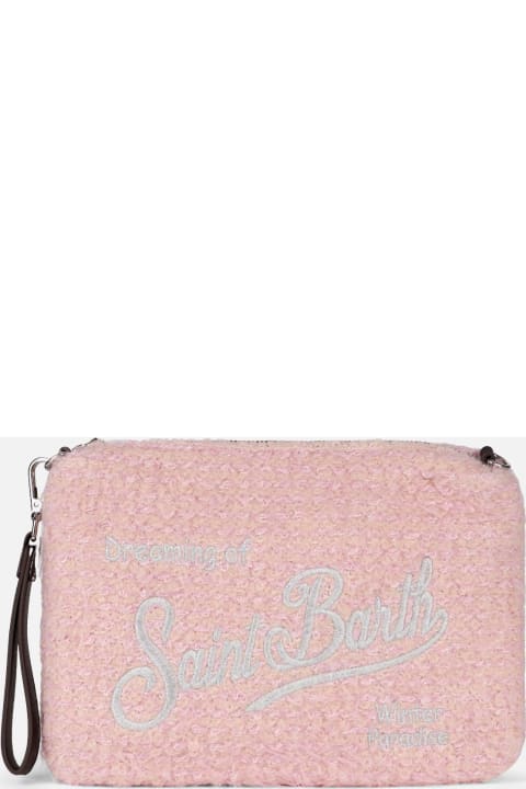 Homeware MC2 Saint Barth Parisienne Pink Knit Boucle Cross-body Pouch Bag