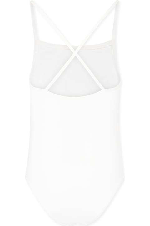 Gucci Swimwear for Girls Gucci White One-piece Swimsuit For Girl With Logo