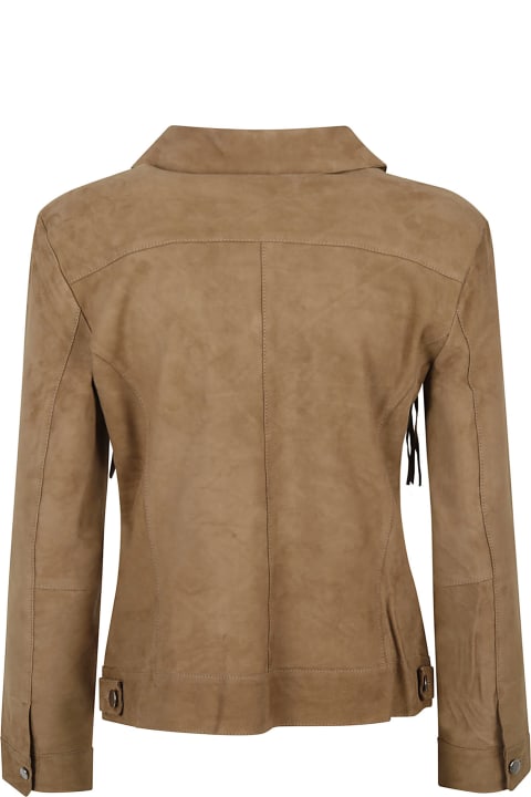 Tassel Detail Leather Jacket