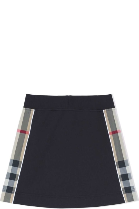 Black Cotton Skirt With Vintage Check Inserts