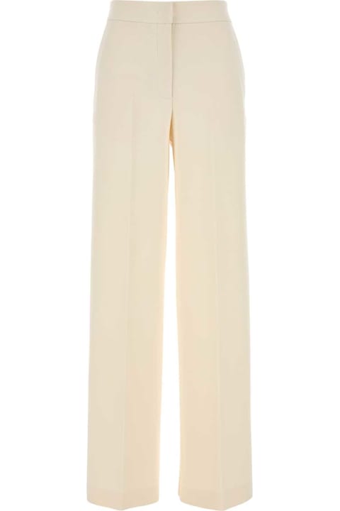 Max Mara for Women Max Mara Ivory Stretch Cotton Orche Wide-leg Pant