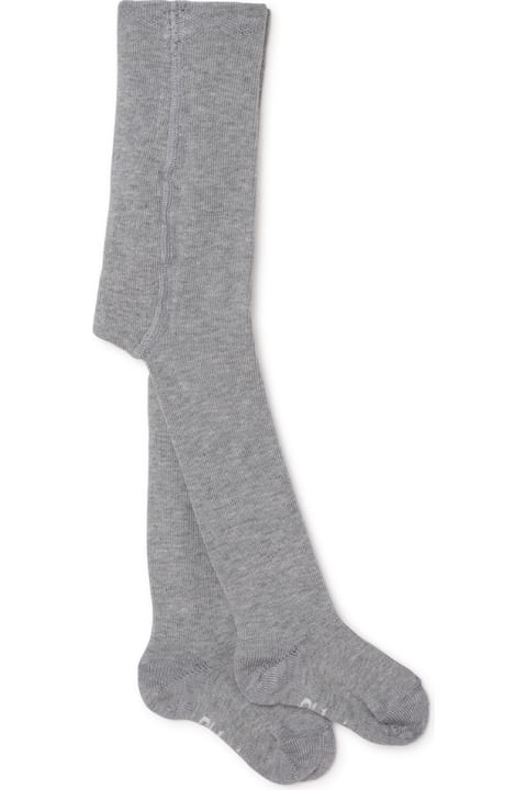 Chloé for Kids Chloé Grey Tights With Braided Pattern