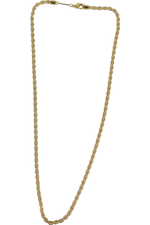 Federica Tosi for Women Federica Tosi 'grace' Gold-plated Texturized Necklace With Clasp Fastening In 18k Gold Plated Bronze Woman