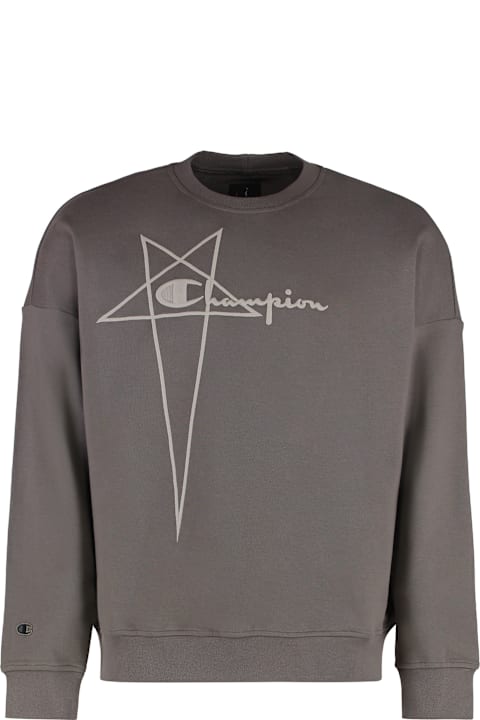 Rick Owens Fleeces & Tracksuits for Men Rick Owens Rick Owens X Champion - Cotton Crew-neck Sweatshirt