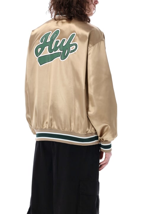 HUF Coats & Jackets for Men HUF Pop Fly Satin Baseball Jacket