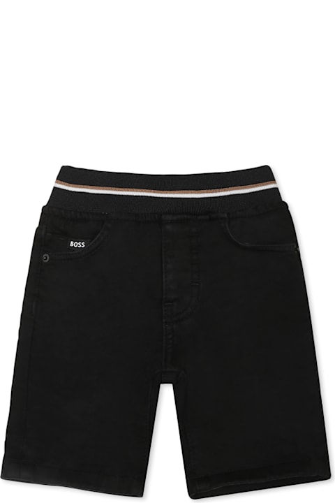 Hugo Boss Bottoms for Baby Boys Hugo Boss Black Shorts For Baby Boy With Logo