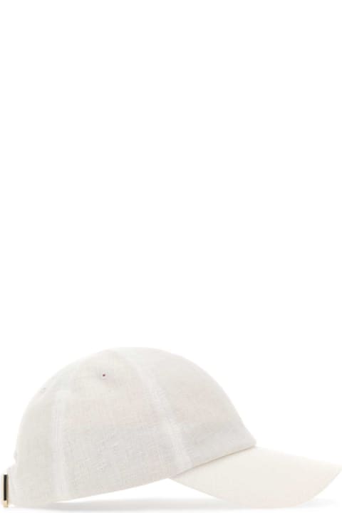 Helen Kaminski Hair Accessories for Women Helen Kaminski White Linen Bronte Baseball Cap