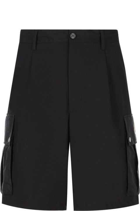 Pants for Men Moncler Button Detailed Logo Patch Shorts