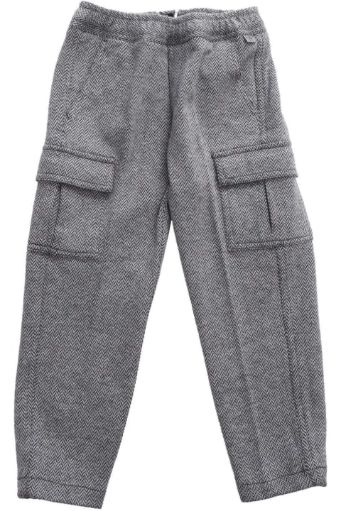 Il Gufo for Kids Il Gufo Herringbone Patterned Cargo Trousers