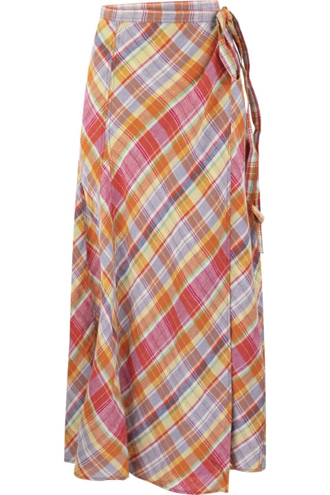 Skirts for Women Polo Ralph Lauren Plaid Wrap-around Skirt