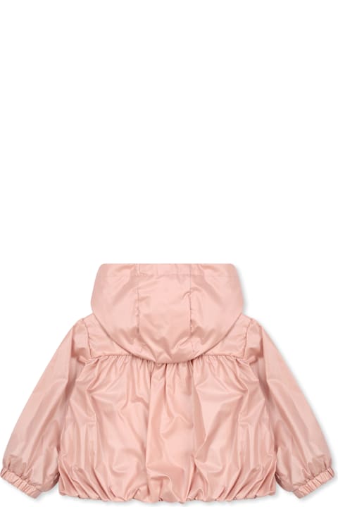 أدوات منزلية Moncler Pink Chazeron Windbreaker Jacket For Baby Girl With Logo