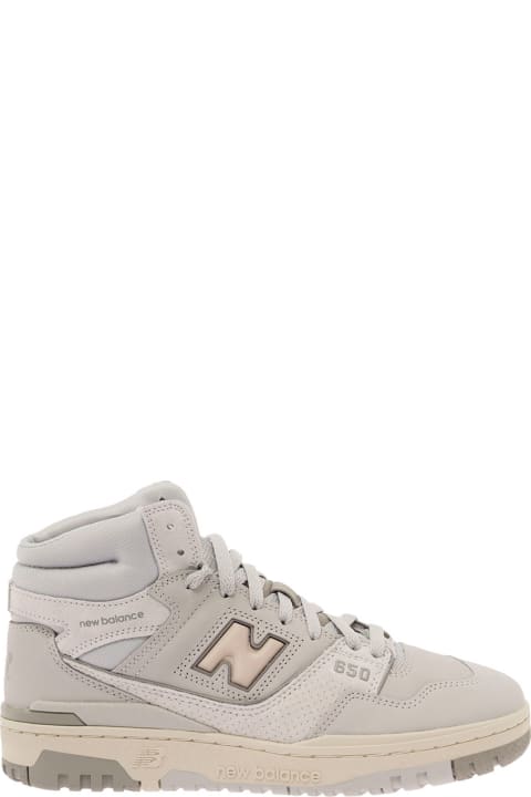 Fashion for Women New Balance '650' Grey High-top Sneakers With N Logo In Leather And Mesh Woman