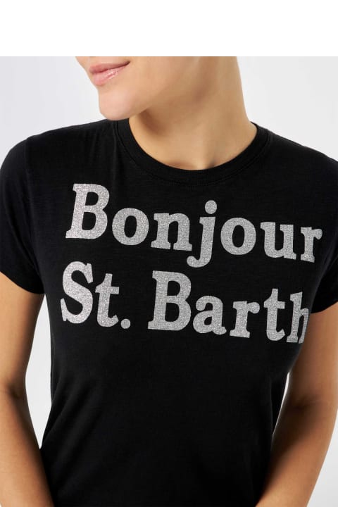 Homeware MC2 Saint Barth Woman T-shirt With Bonjour St. Barth Lettering