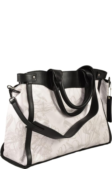 Women's White / Black Handbag