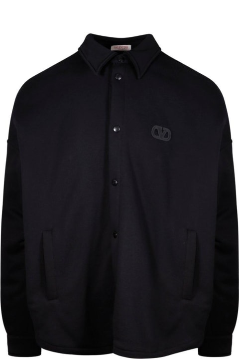 Valentino Clothing for Men Valentino Logo Patch Buttoned Shirt
