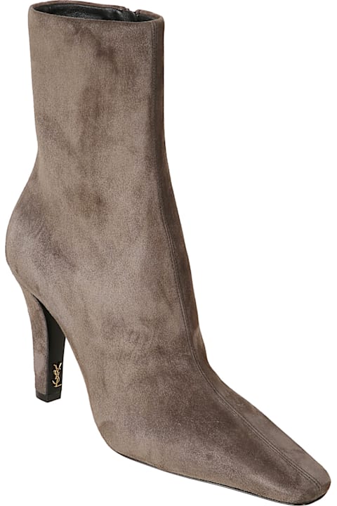 Saint Laurent Jill Suede Ankle Boots