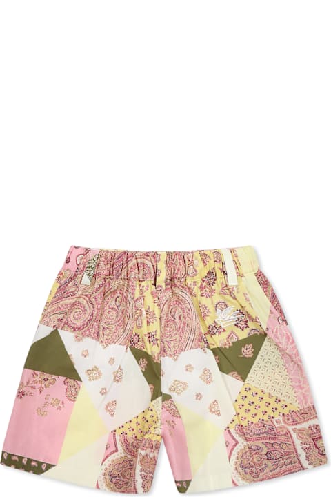 Bottoms for Baby Boys Etro Multicolor Shorts For Baby Girl With Paisley Patchwork Print